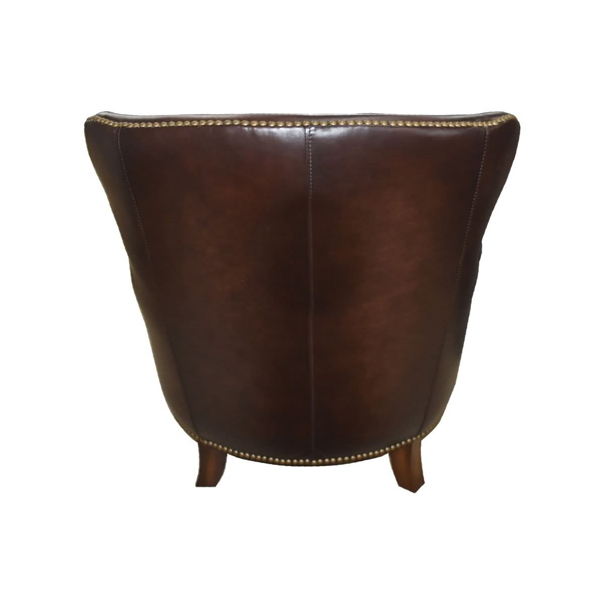 NAPIER GENUINE TOP GRAIN LEATHER ARMCHAIR EASY CHAIR LOUNGE CHAIR FONTANA COLOUR - MyChocolateWood