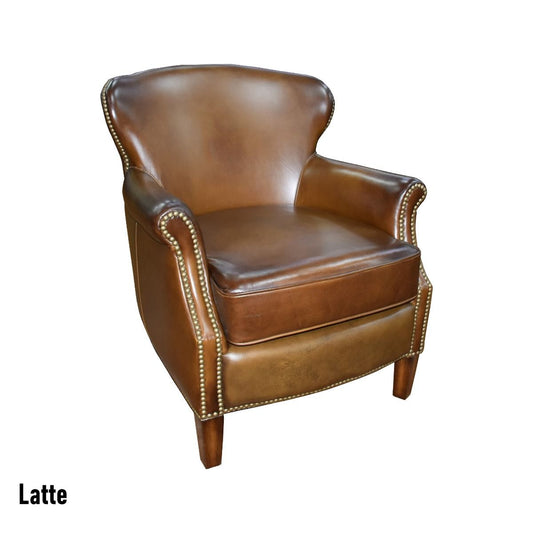 NAPIER GENUINE TOP GRAIN LEATHER ARMCHAIR EASY CHAIR LOUNGE CHAIR LATTE COLOUR
