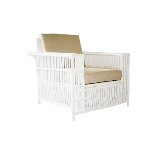 NAPOLI HAMPTONS STYLE RATTAN ARMCHAIR IN SOLID WHITE - MyChocolateWood