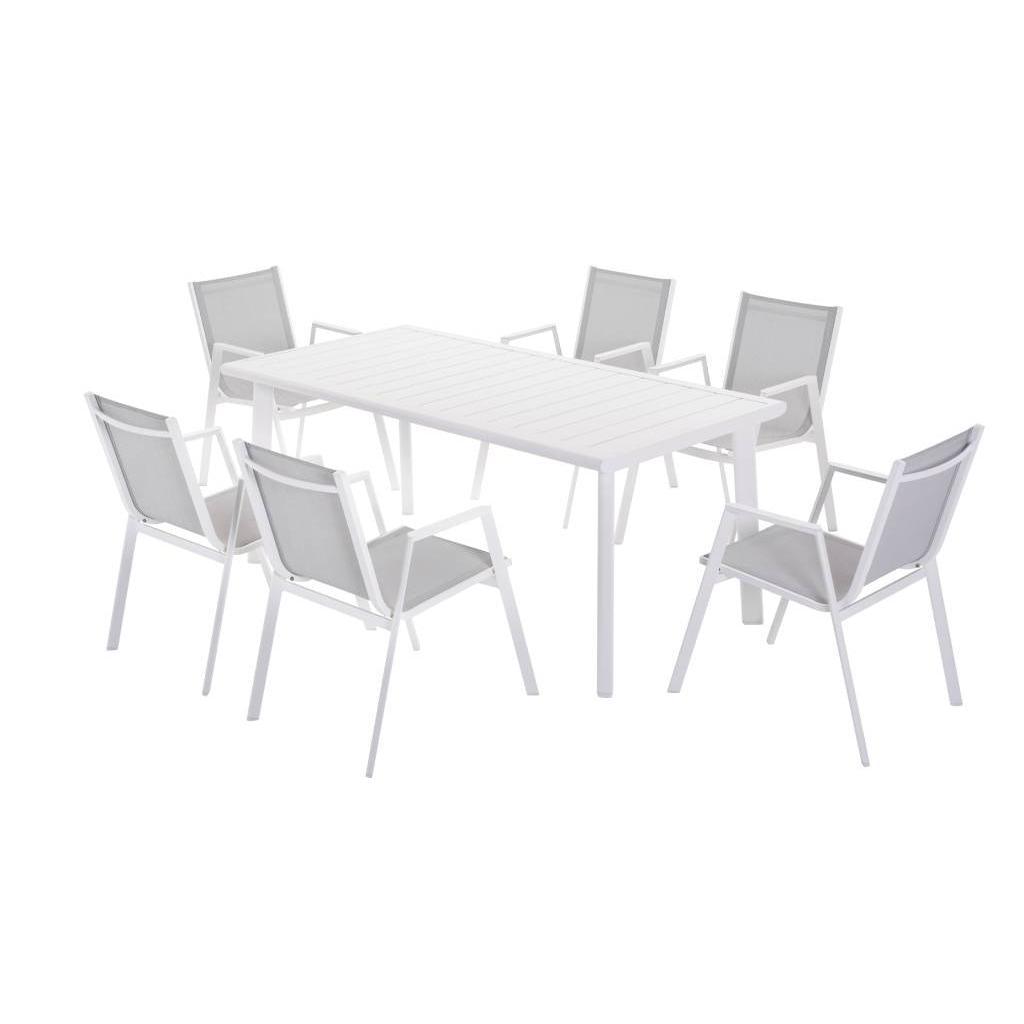 NARANG OUTDOORS 7PC DINING SET-LIGHT GREY/WHT(2PC) - MyChocolateWood