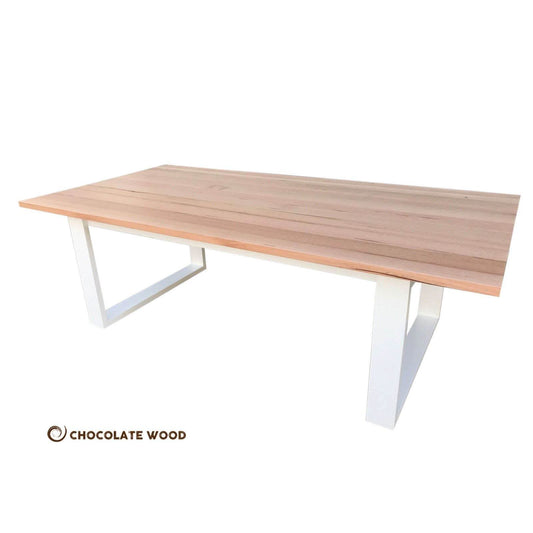 NELL 2-TONE FRENCH PROVINCIAL/HAMPTON STYLE DINING TABLE 240CM IN SOLID TASSIE OAK - MyChocolateWood