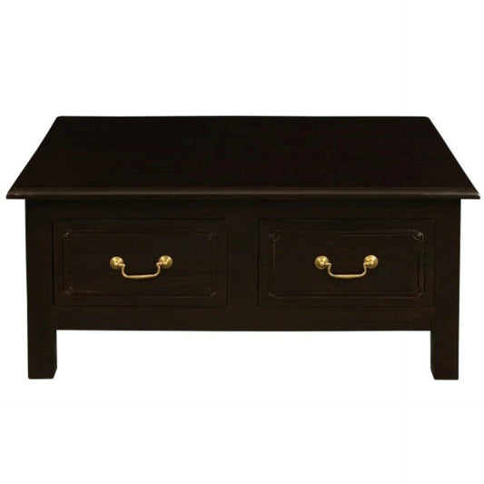 NERIN SOLID MAHOGANY 4 DRAWERS RECTANGULAR COFFEE TABLE IN CHOCOLATE - MyChocolateWood