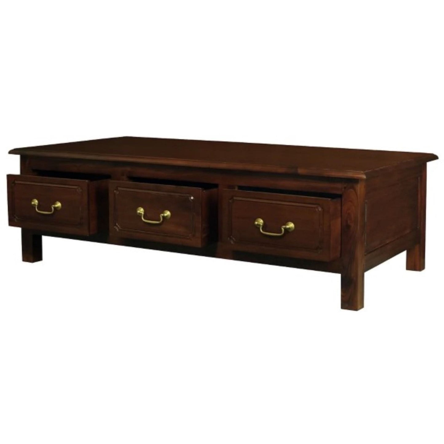 NERIN SOLID MAHOGANY 6 DRAWERS RECTANGULAR COFFEE TABLE IN MAHOGANY - MyChocolateWood