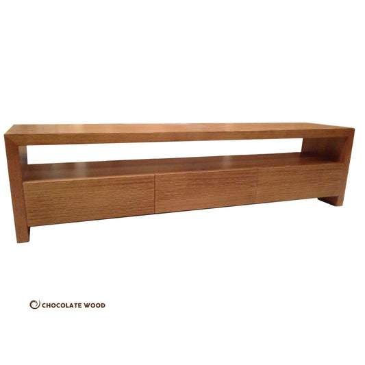 NICE 3 DRAWERS TASSIE OAK LOWLINE/ENTERTAINMENT UNIT MADE TO ORDER - MyChocolateWood
