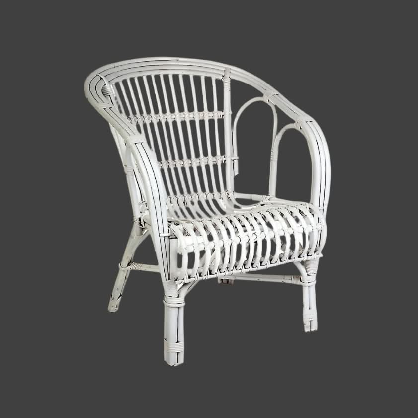 NZ SOLID WHITE RATTAN LOUNGE CHAIR ACCENT CHAIR/ ARMCHAIR /EASY CHAIR - MyChocolateWood