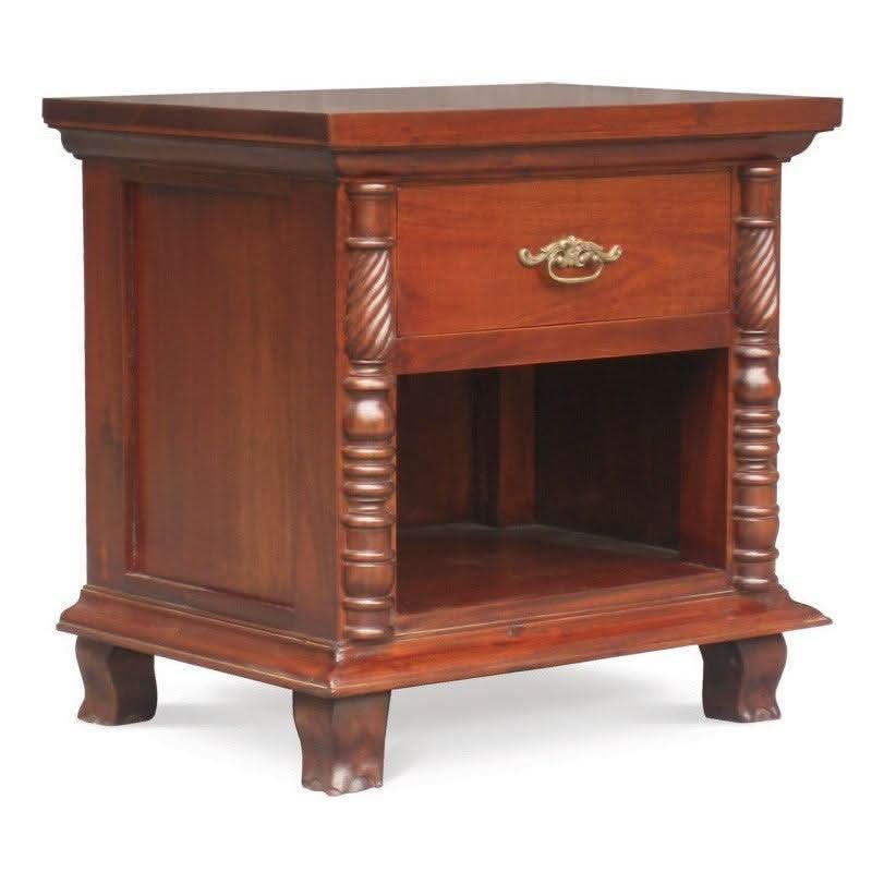 ORLIA SOLID MAHOGANY 1 DRAWER BEDSIDE TABLE IN MAHOGANY - MyChocolateWood