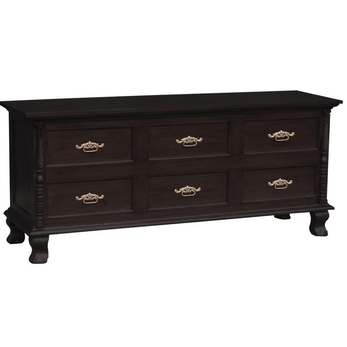 ORLIA SOLID MAHOGANY 6 DRAWER DRESSER IN CHOCOLATE - MyChocolateWood