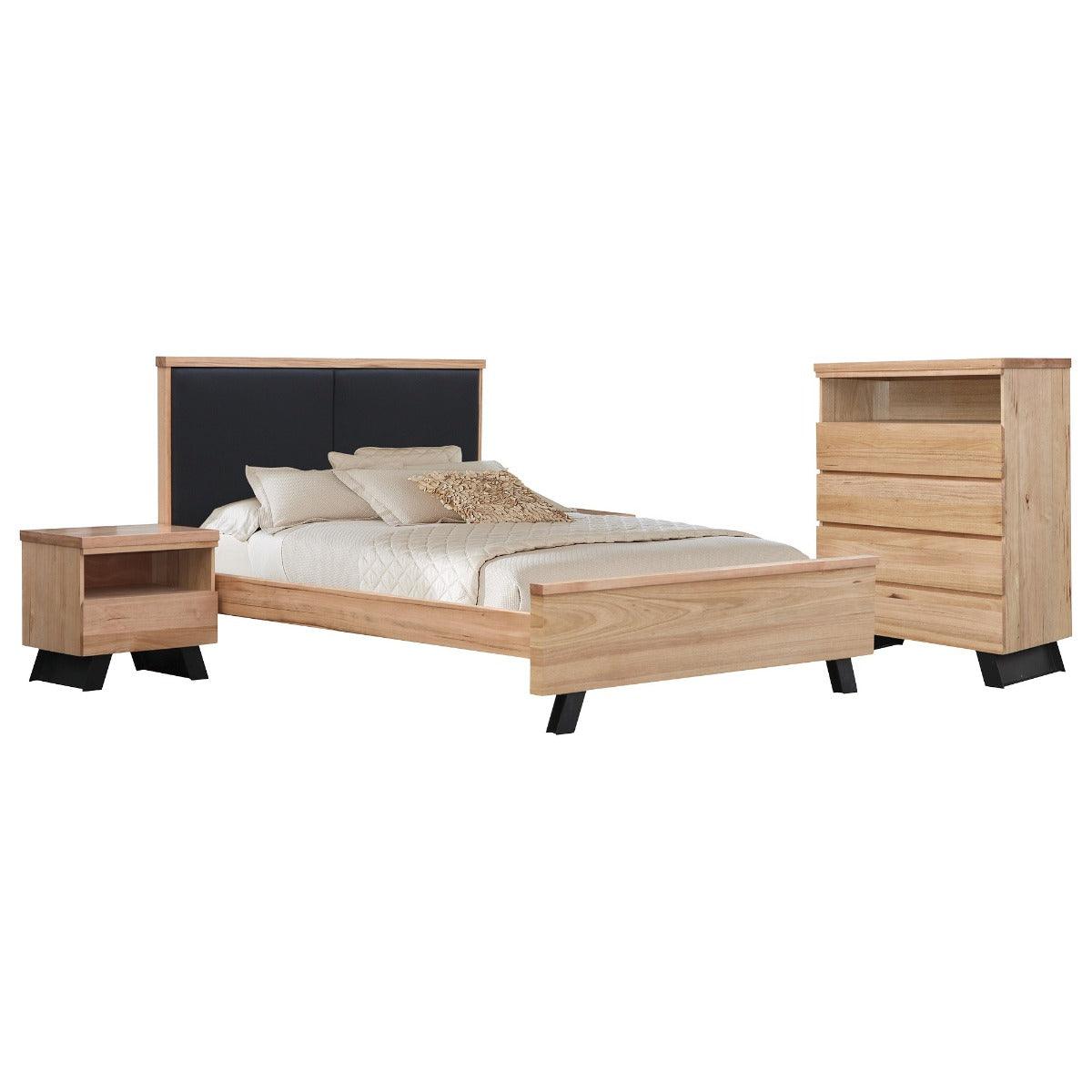 PACIFIC MESSMATE TIMBER BEDSIDE TABLE NATURAL/BLACK - MyChocolateWood