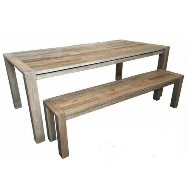 PALMA SOLID RECYCLED ELM TIMBER INDOOR DINING BENCH 140cm x 36cm x 46cm - MyChocolateWood