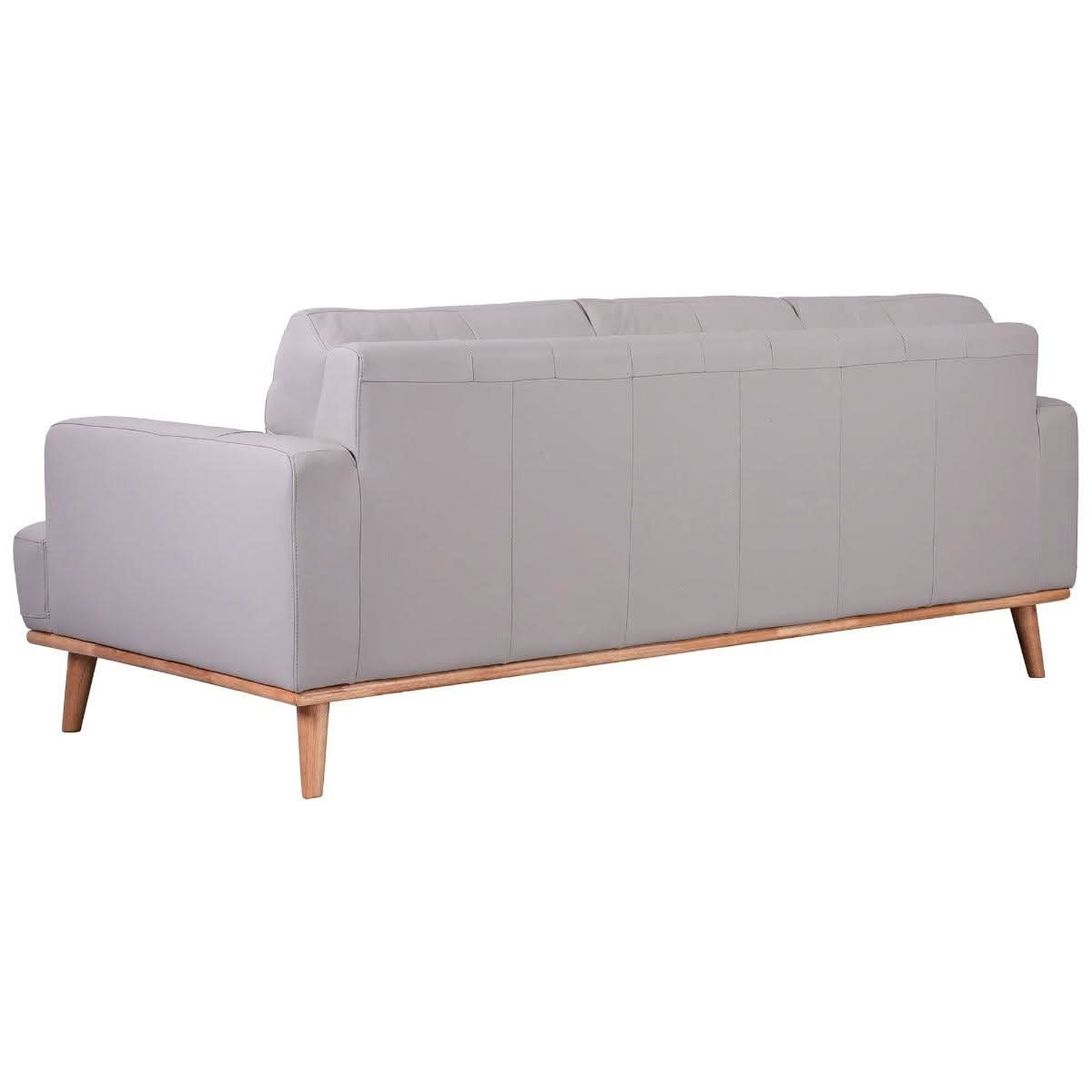 PAMELA 3-SEATER ITALIAN LEATHER SOFA IN LIGHT GREY - MyChocolateWood
