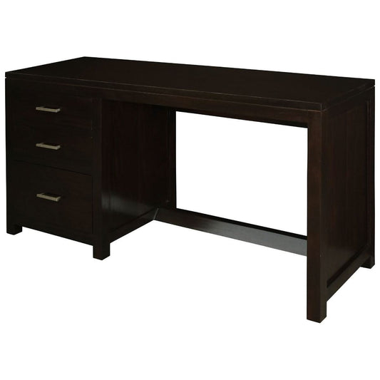 PARIS SOLID MAHOGANY TIMBER 3 DRAWER 150CM DESK - CHOCOLATE - MyChocolateWood