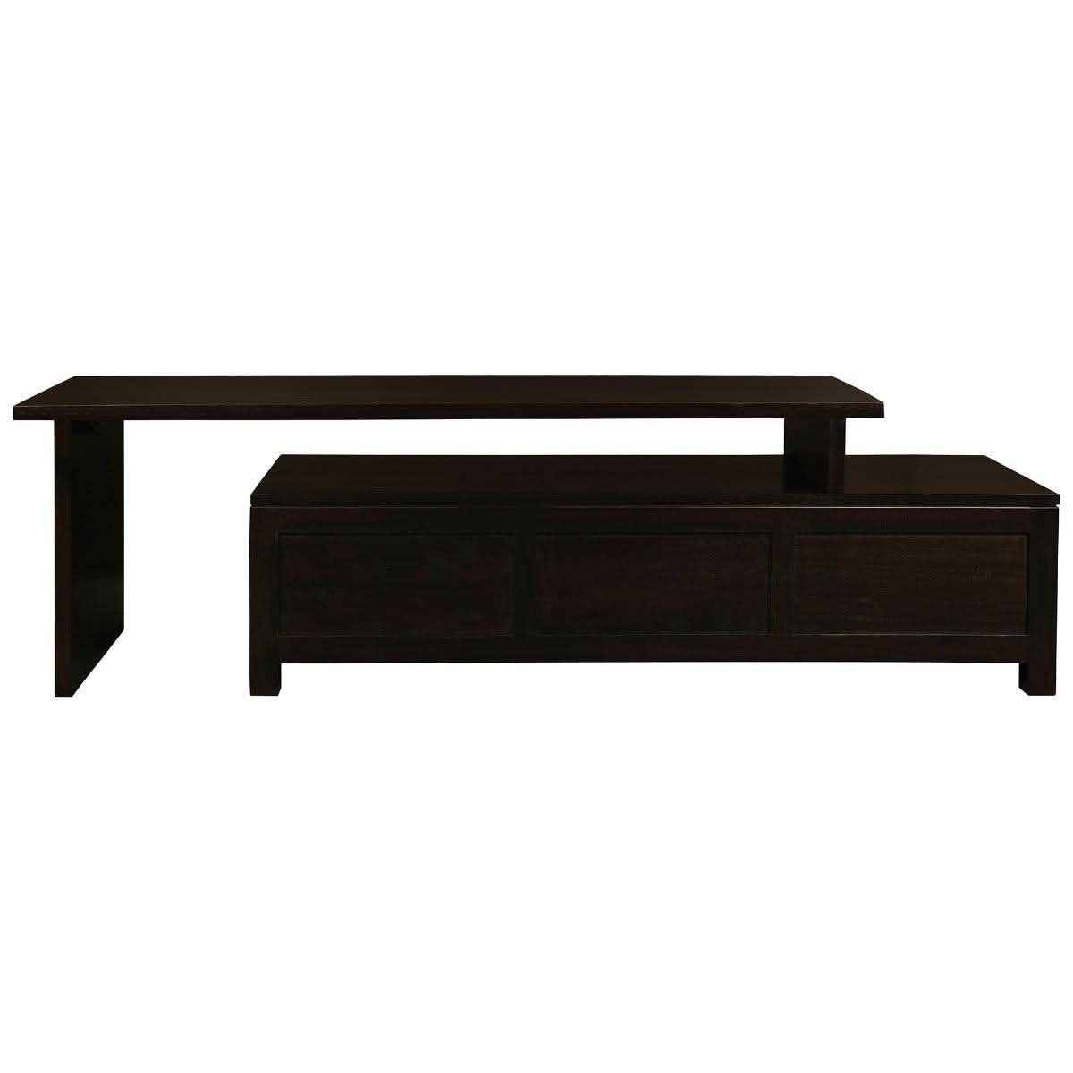 PARIS SOLID MAHOGANY TIMBER EXTENSION TV UNIT 3 DRAWERS- CHOCOLATE - MyChocolateWood