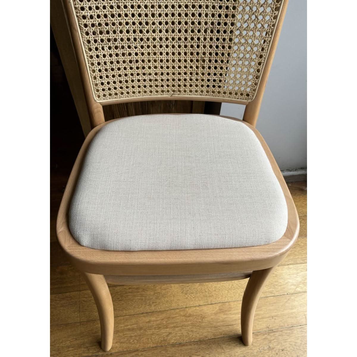 PHOENIX FABRIC SEAT DINING CHAIR IN RAW FINISH - MyChocolateWood