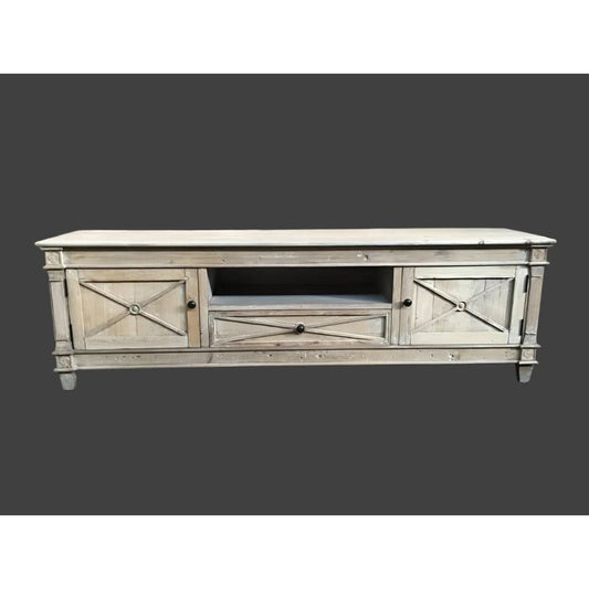 PROVENZ RECYCLED ELM RUSTIC 2-DOORS & 1 DRAWER TV/ENTERTAINMENT UNIT - MyChocolateWood