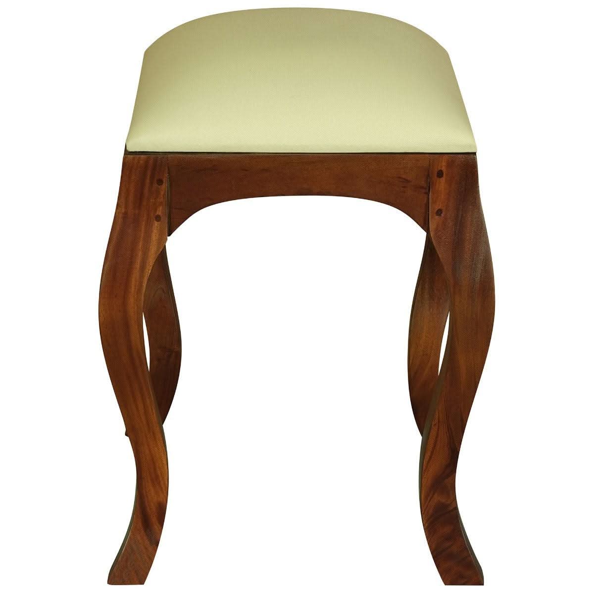 QUEEN ANN SOLID MAHOGANY DRESSING STOOL - MAHOGANY - MyChocolateWood
