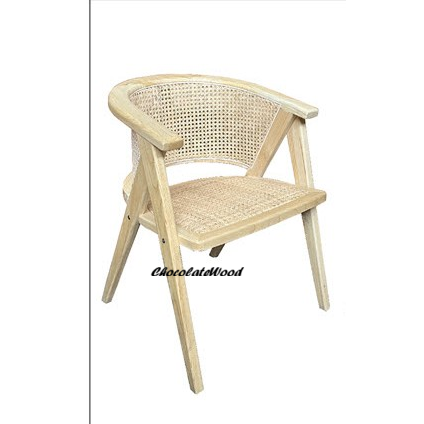 RAVELLA SOLID ELMWOOD/RATTAN CHAIR KITCHEN CHAIR DINING CHAIR ACCENT CHAIR BLACK - MyChocolateWood