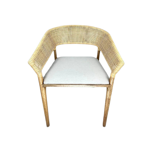 RICCO HAMPTON'S MINDI WOOD & NATURAL RATTAN DINING CHAIR ARMCHAIR MINDY LEGS - MyChocolateWood