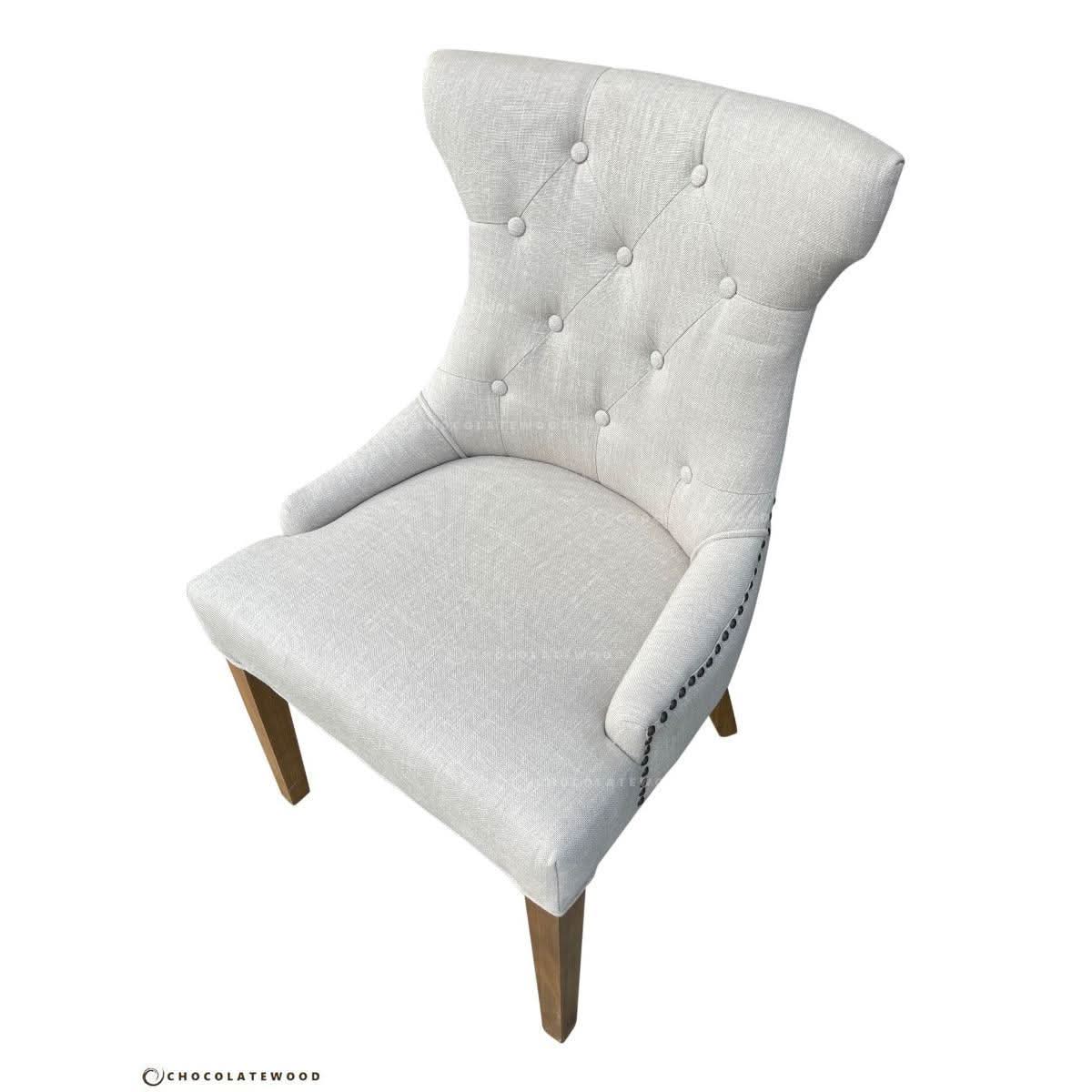 RIO SOLID OAK CHAIR IN FLAXEEN WITH OAK LEGS - MyChocolateWood