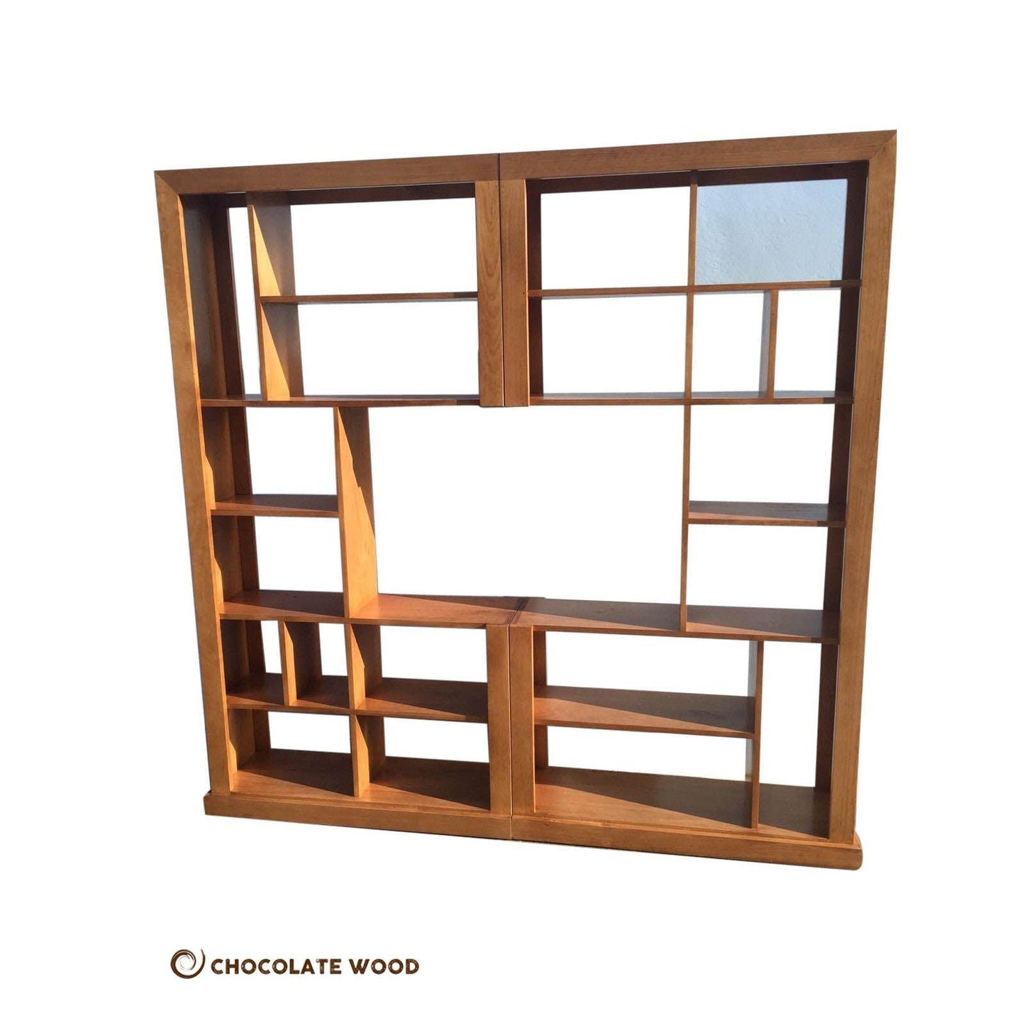 RIVERSTONE 2 PIECE DISPLAY UNIT IN TASSIE OAK - MADE TO ORDER - MyChocolateWood