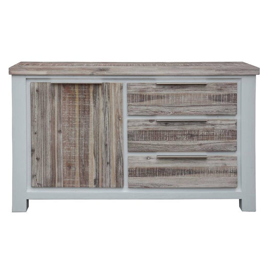 SCARBRO HAMPTONS SOLID ACACIA TIMBER BUFFET SIDEBOARD 1 DOOR 3 DRAWERS - MyChocolateWood