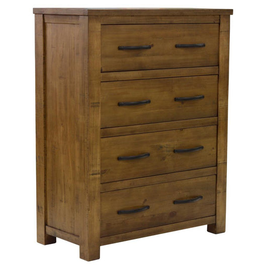 SCOTTI SOLID PINE 4 DRAWER TALLBOY/ 4 DRAWER CHEST OF DRAWERS AGED SUNDRIED ASH COLOUR