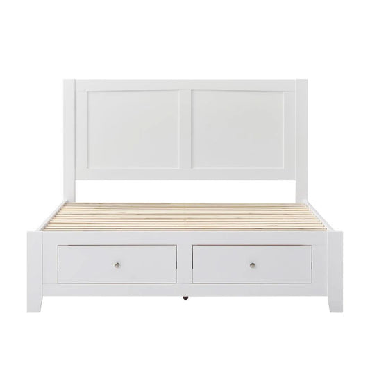 SELENE RUBBERWOOD DOUBLE BED WITH 2 DRAWERS WHITE - MyChocolateWood