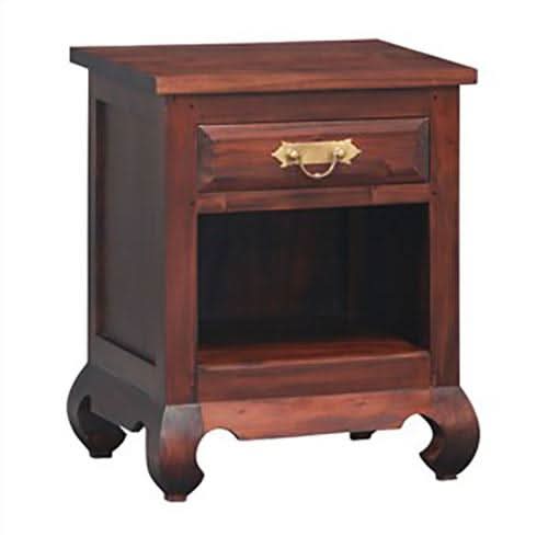 SEOUL SOLID MAHOGANY TIMBER 1 DRAWER BEDSIDE TABLE MAHOGANY - MyChocolateWood