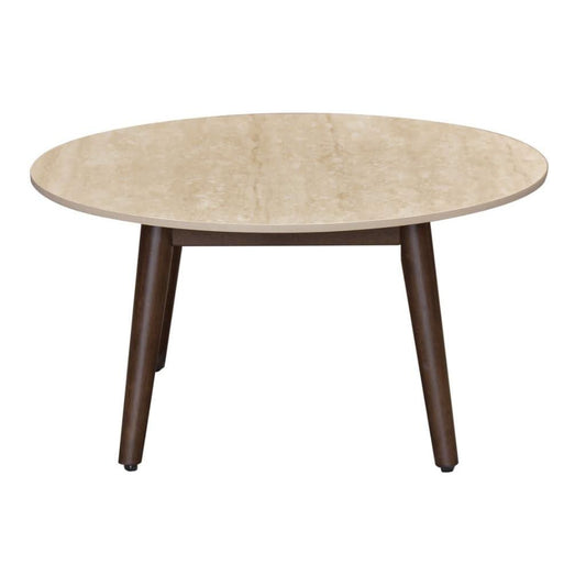 SEVERIN SOLID & VENEER MALAYSIAN HARDWOOD ROUND COFFEE TABLE WALNUT DIA.80CM - MyChocolateWood
