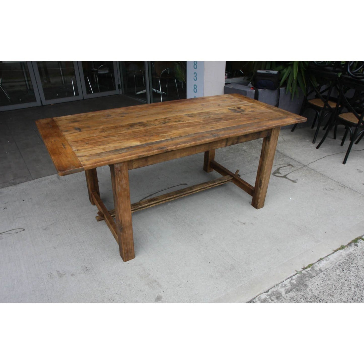 SHANGHAI FARMHOUSE RUSTIC PROVINCIAL HAMPTON STYLE DINING SET (TABLE + 6 CHAIRS IN BLACK) - MyChocolateWood