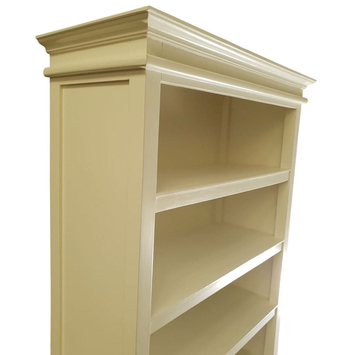 SHEBA SOLID MAHOGANY BOOKCASE BOOKSHELF 4 SHELVES/3 DRAWERS - WHITE - MyChocolateWood