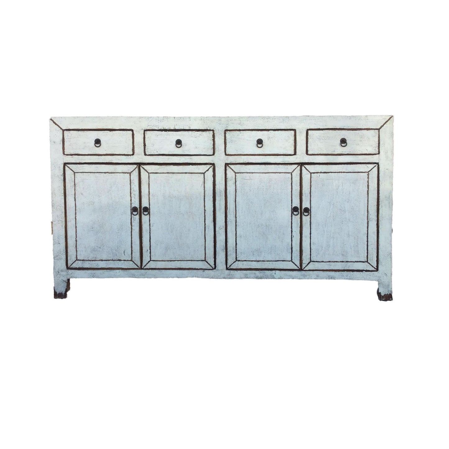 SHENYANG H19 CHINESE ANTIQUE SIDEBOARD BUFFET 4 DOORS 4 DRAWERS - MyChocolateWood