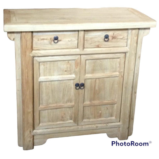 SHULI CHINESE ANTIQUE REPRODUCTION 2-DRAWER 2-DOOR CABINET CUPBOARD RECLAIMED ELM - MyChocolateWood