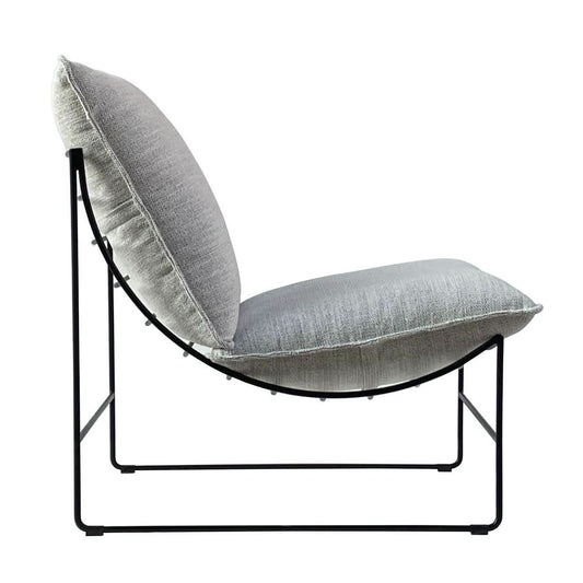 SILVA FABRIC ARMLESS LOUNGE CHAIR EASY CHAIR ACCENT CHAIR IN WINTER - MyChocolateWood