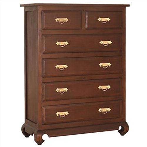 SINAI SOLID MAHOGANY TIMBER 6 DRAWER TALLBOY/CHEST OF 6 DRAWERS MAHOGANY COLOUR - BY SPECIAL ORDER ONLY - MyChocolateWood