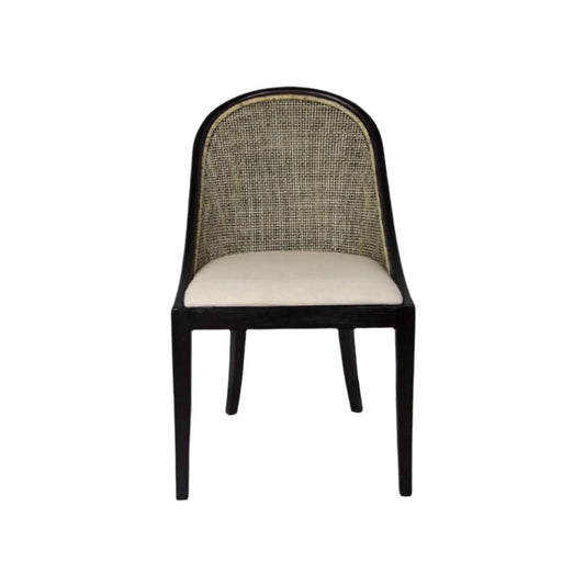 SOUTHAMPTON HAMPTONS RATTAN DINING CHAIR/ LOUNGE CHAIR IN BLACK SHADOW - MyChocolateWood