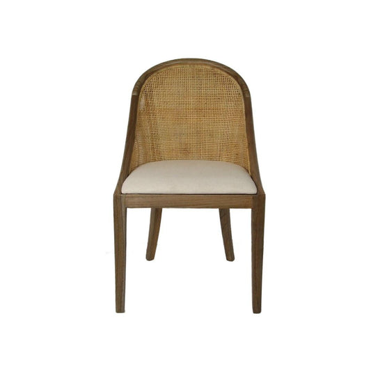 SOUTHAMPTON SOLID MINDI WOOD HAMPTONS RATTAN DINING CHAIR/ LOUNGE CHAIR IN NATURAL - MyChocolateWood