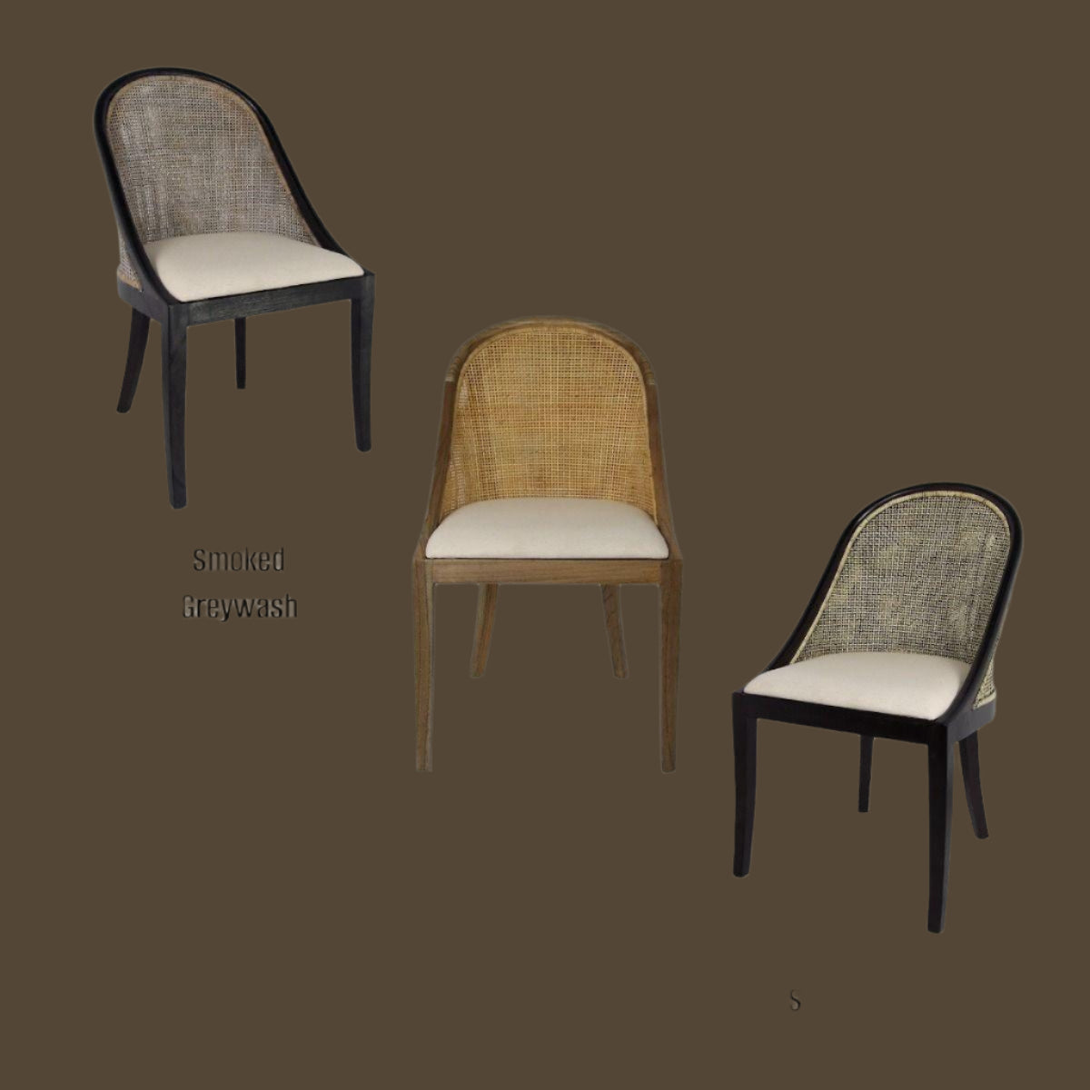 SOUTHAMPTON SOLID MINDI WOOD HAMPTONS RATTAN DINING CHAIR/ LOUNGE CHAIR IN NATURAL - MyChocolateWood