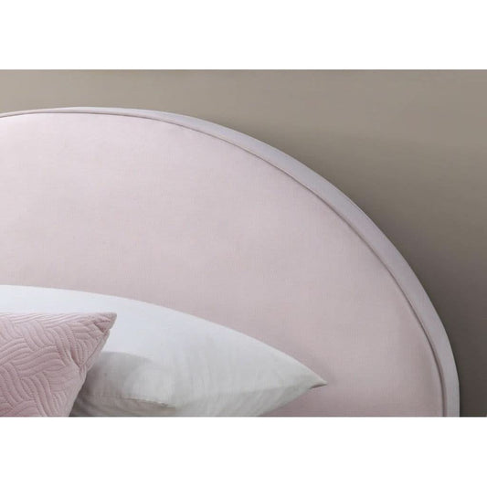 SPAR CHILDREN'S KING SINGLE-SIZE BED IN PINK VELVET FABRIC - MyChocolateWood