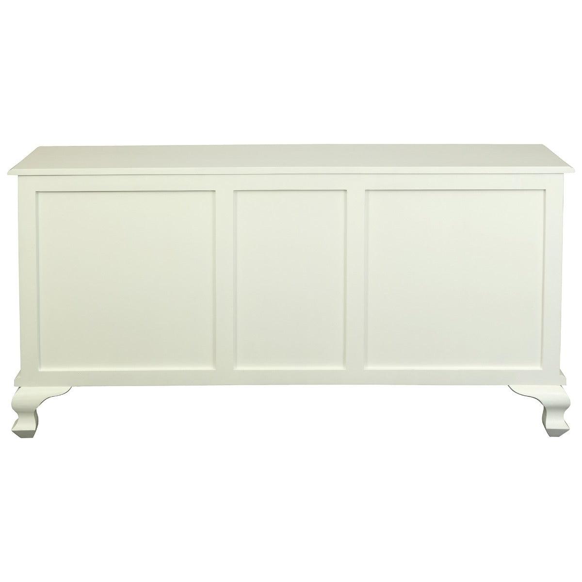 STEWART QUEEN ANN STYLE SOLID MAHOGANY 2 DOORS SIDEBOARD/BUFFET 2 DRAWERS SOLID WHITE 160CM - MyChocolateWood