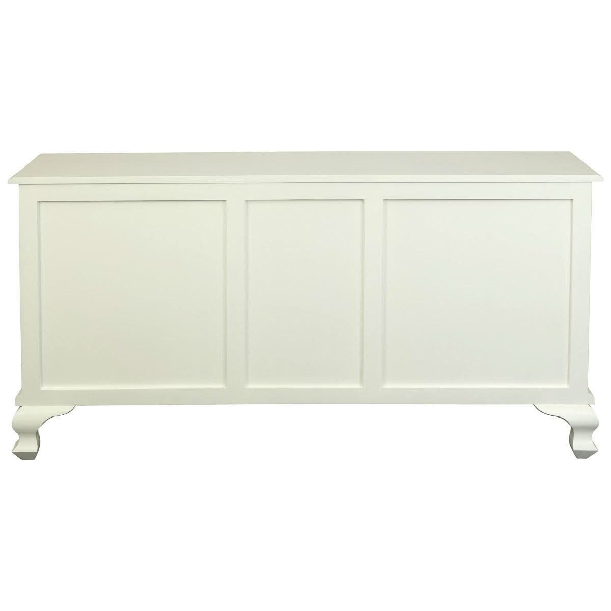 STEWART QUEEN ANN STYLE SOLID MAHOGANY 2 DOORS SIDEBOARD/BUFFET 2 DRAWERS SOLID WHITE 160CM - MyChocolateWood