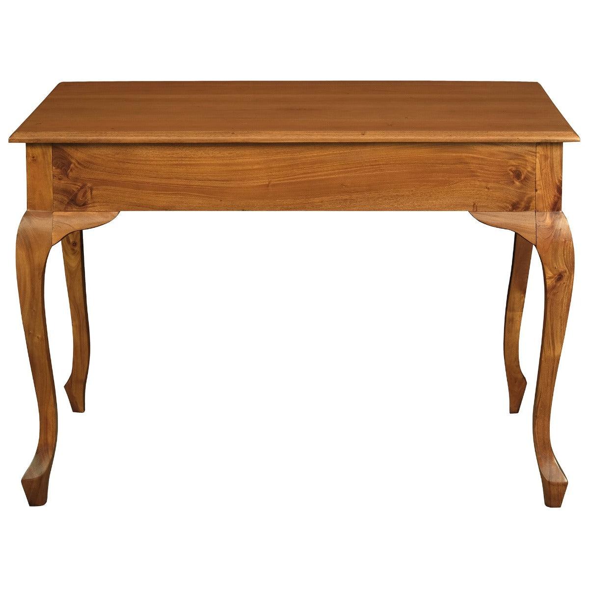STEWART QUEEN ANN STYLE SOLID MAHOGANY 2 DRAWER 105CM DESK IN LIGHT PECAN - MyChocolateWood