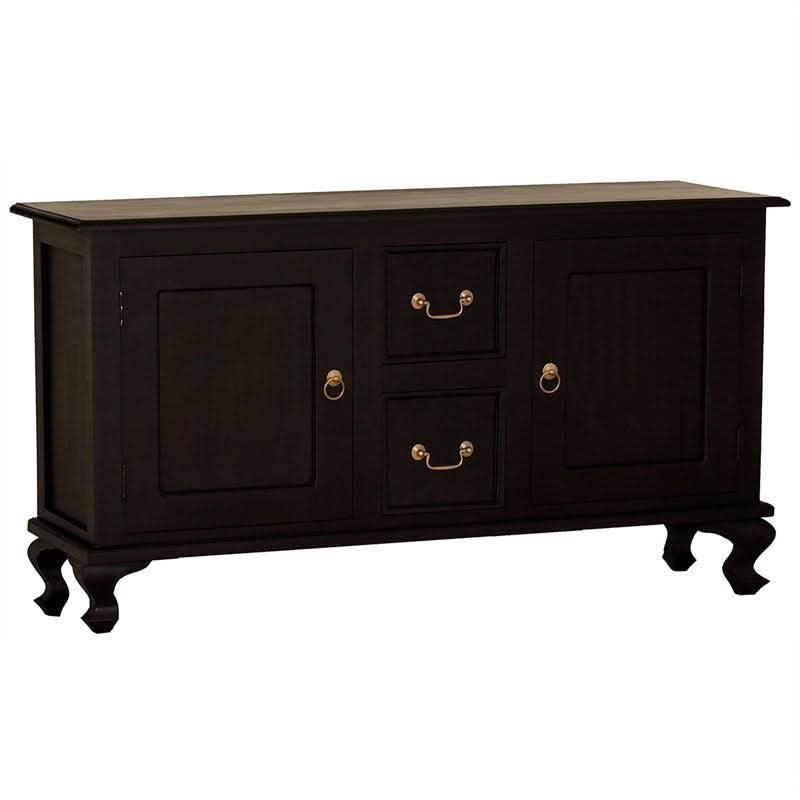 STEWART QUEEN ANN STYLE SOLID MAHOGANY BUFFET/SIDEBOARD 2 DOORS 2 DRAWERS IN CHOCOLATE 160CM - MyChocolateWood