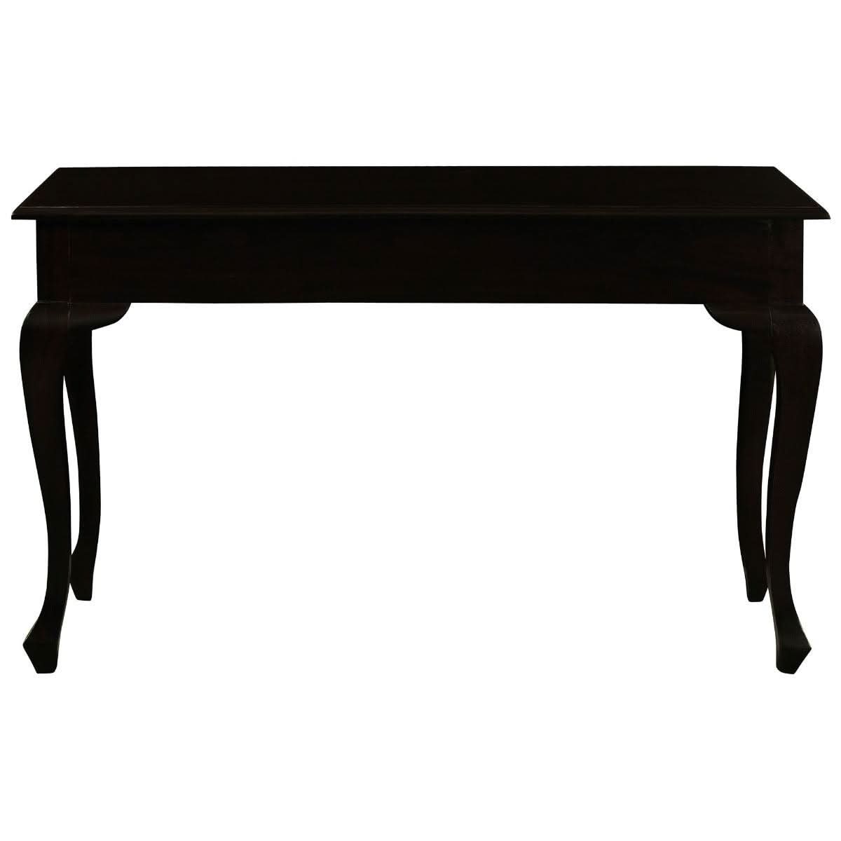 STEWART QUEEN ANN STYLE SOLID MAHOGANY CONSOLE TABLE/HALL TABLE 2 DRAWERS CHOCOLATE 230CM - MyChocolateWood