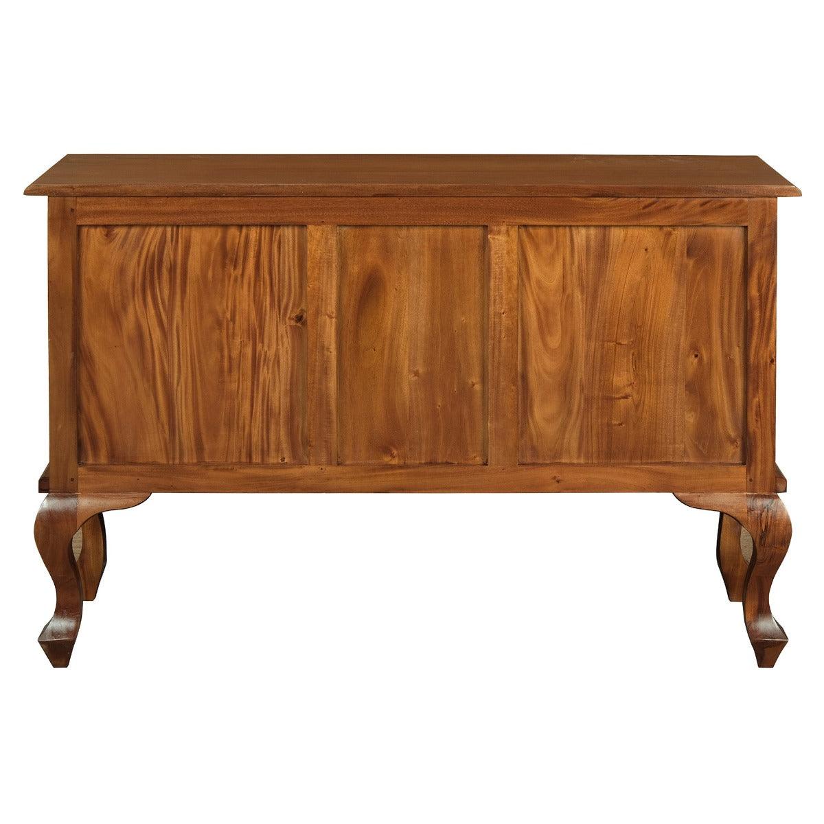 STEWART QUEEN ANN STYLE SOLID MAHOGANY SOFA TABLE 2 DOORS & 2 DRAWERS IN LIGHT PECAN 130CM - MyChocolateWood