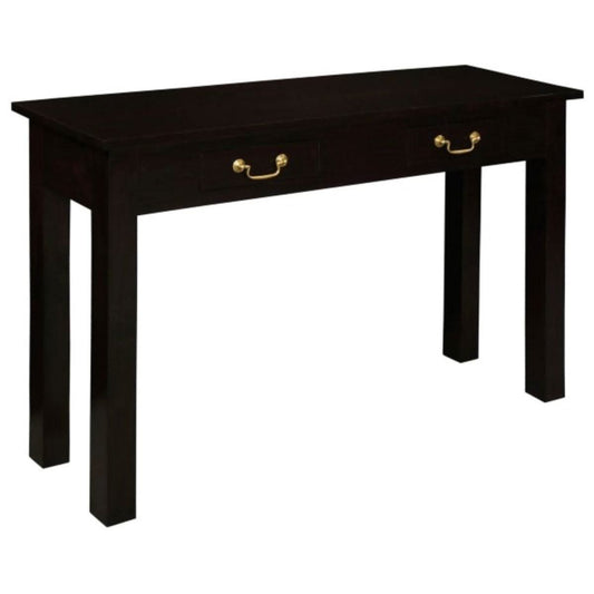 STRAIGHT LEG SOLID MAHOGANY TIMBER CONSOLE TABLE/ HALL TABLE WITH 2 DRAWERS IN CHOCOLATE 120CM - MyChocolateWood