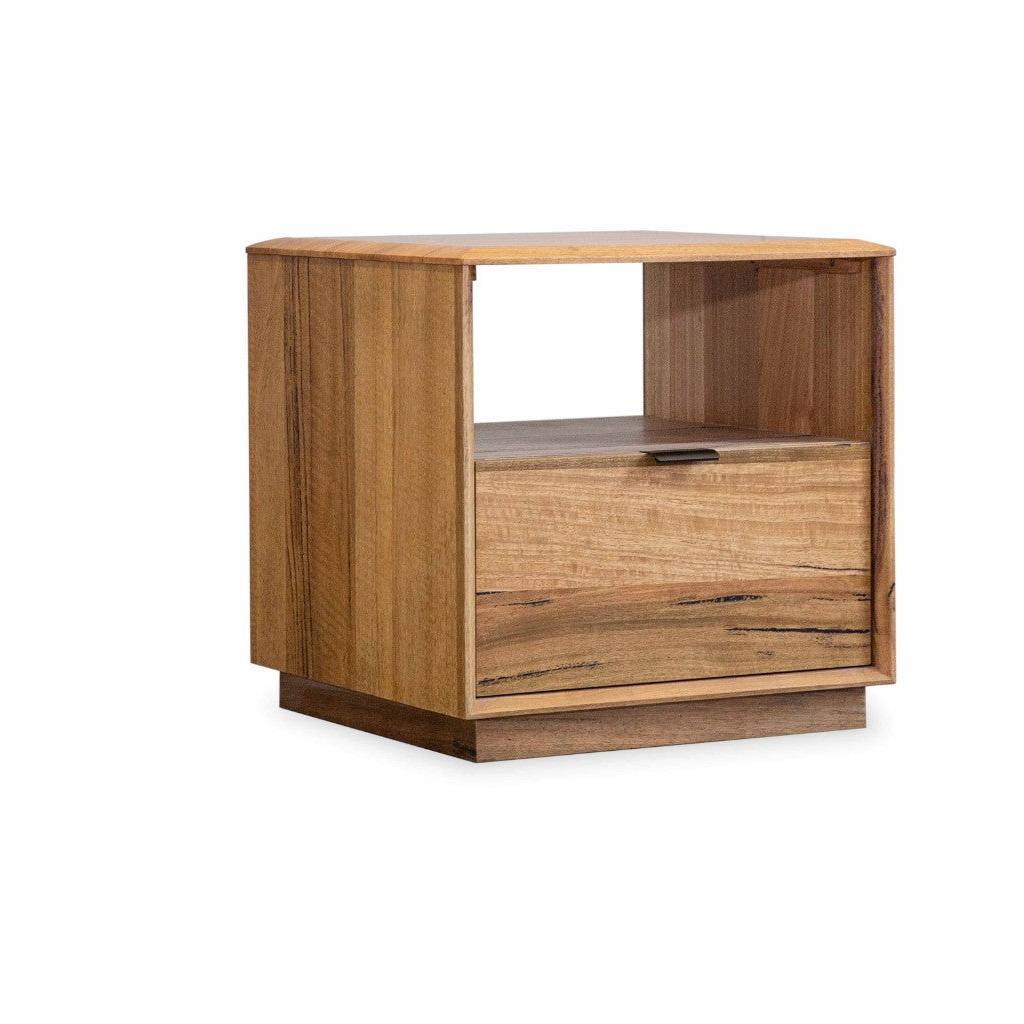 TAMWORTH 1 DRAWER LAMP TABLE/SIDE TABLE IN MARRI WOOD - NATURAL - MyChocolateWood