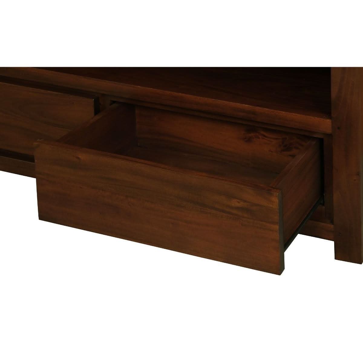 TANAKA SOLID MAHOGANY 120CM TV UNIT WITH 2 DRAWERS IN MAHOGANY - MyChocolateWood