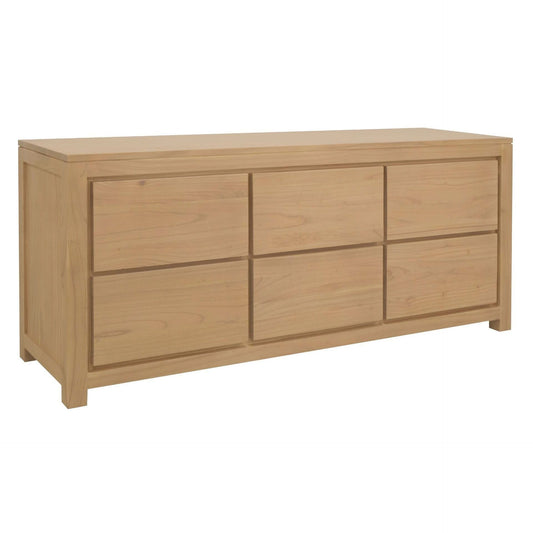 TANAKA SOLID MAHOGANY 6 DRAWER DRESSER IN NATURAL - MyChocolateWood