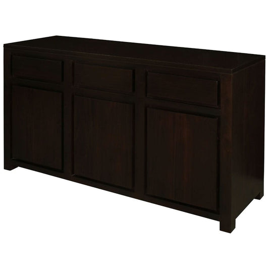 TANAKA SOLID MAHOGANY BUFFET SIDEBOARD 3 DOORS & 3 DRAWERS IN CHOCOLATE FINISH - MyChocolateWood