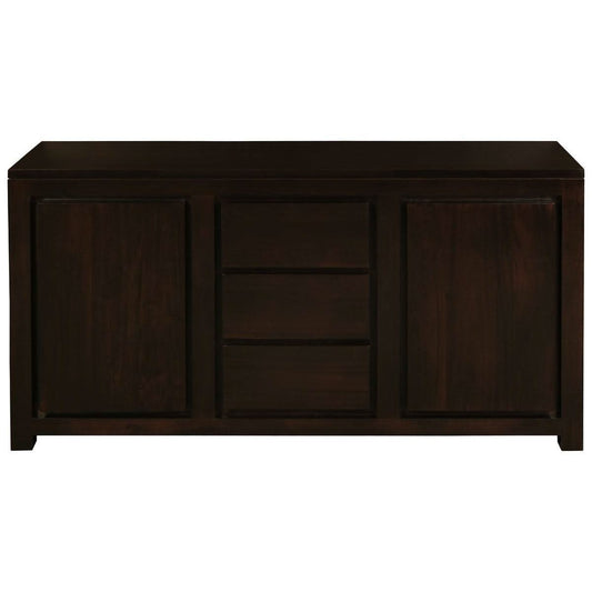 TANAKA SOLID MAHOGANY BUFFET WITH 2 DOORS & 3 DRAWERS IN CHOCOLATE FINISH - MyChocolateWood